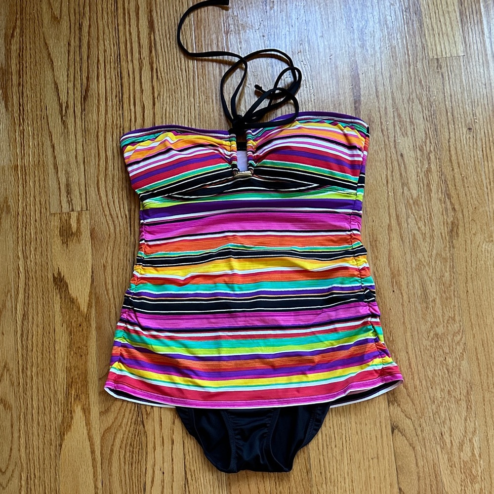 NWOT Polo Ralph Lauren Multicolor Striped One Piece Swimsuit